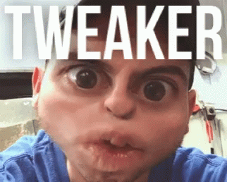 A Man Making A Funny Face With The Word Weaker Written Above Him GIF