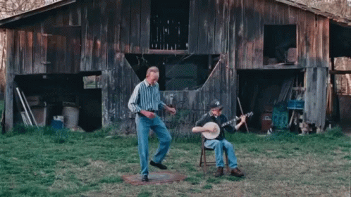 Man Playing Banjo And Guitar GIF