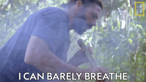 A Man Playing A Flute With The Words I Can Barely Breathe Behind Him GIF