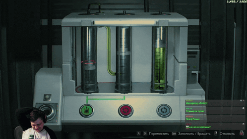 A Man Playing A Video Game With A Green Button That Says " A " GIF
