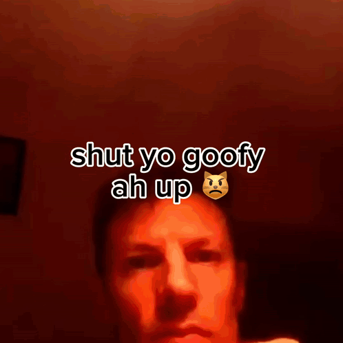 Man's Face With Shut Yo Goofy Ah Up Text GIF
