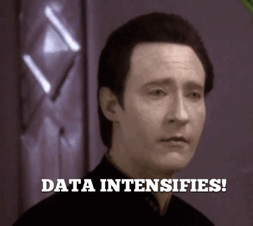 A Man Says Data Intensifies While Looking At Something GIF