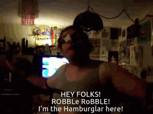 A Man Says Hey Folks Robble Robble I 'M The Hamburglar Here GIF
