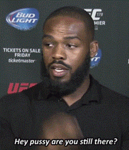 A Man Says Hey Pussy Are You Still There In Front Of A Bud Light Ad GIF