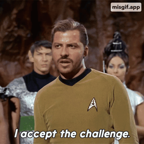 A Man Says I Accept The Challenge In Front Of A Group Of People GIF
