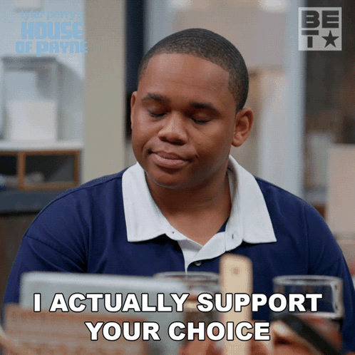 A Man Says I Actually Support Your Choice While Looking At His Phone GIF