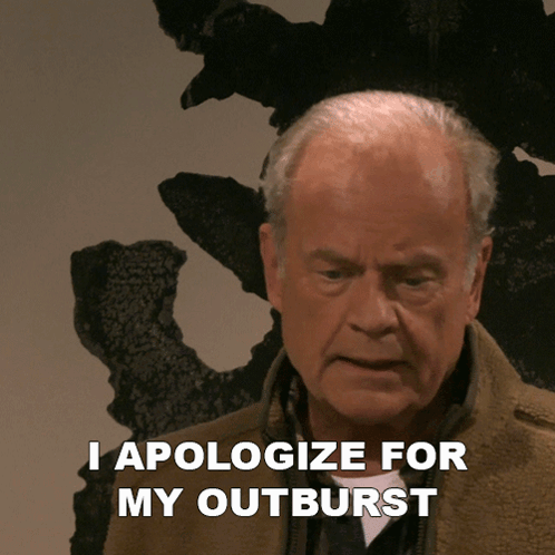 Man Apologizing For Outburst In Front Of Painting GIF