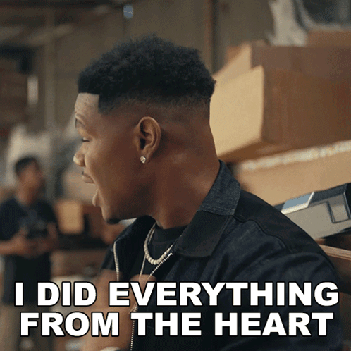 A Man Says " I Did Everything From The Heart " In A Warehouse GIF