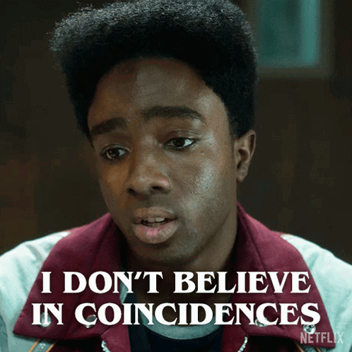 A Man Says I Do N't Believe In Coincidences On His Face GIF