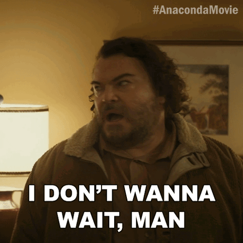 A Man Says " I Don 'T Wanna Wait Man " In A Room GIF