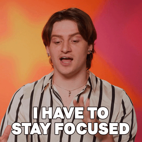 A Man Says " I Have To Stay Focused " In A Striped Shirt GIF