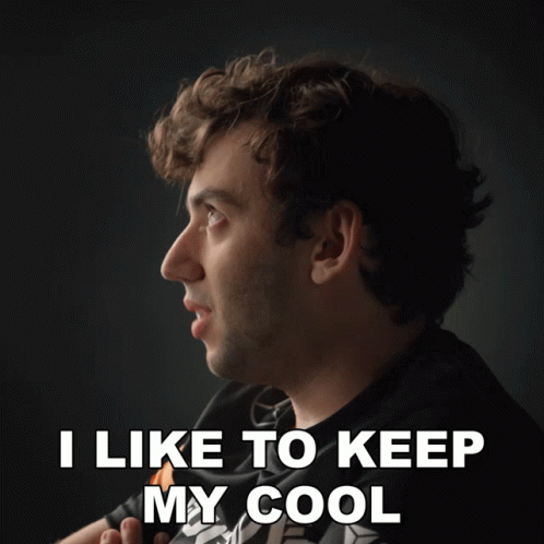 a man says " i like to keep my cool " while looking up