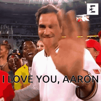 A Man Says I Love You Aaron In A Crowd GIF