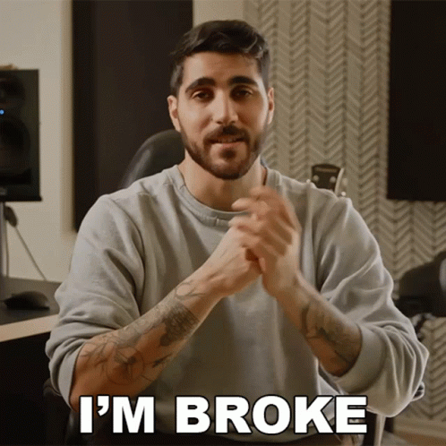 A Man Says I 'M Broke With His Hands Together GIF