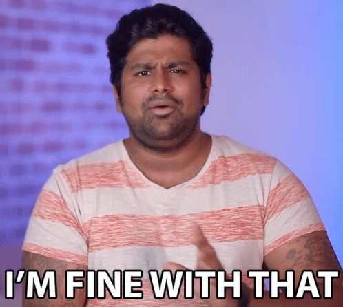 Man Saying I'm Fine With That In Blue Background GIF