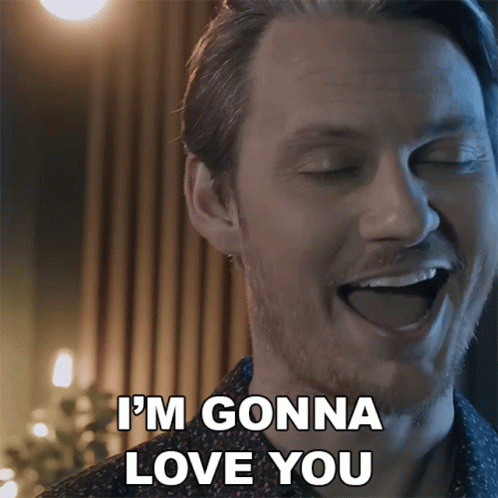 A Man Says I 'M Gonna Love You With His Mouth Open GIF