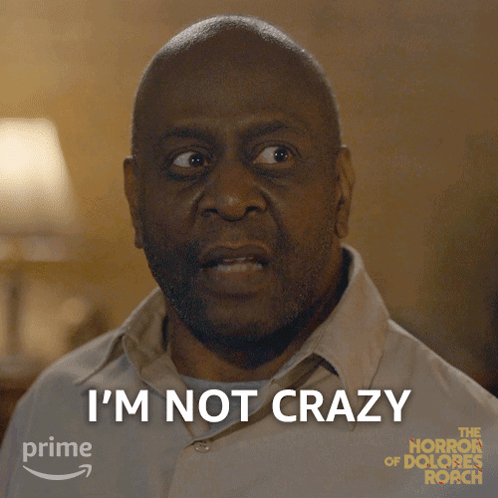 A Man Says " I 'M Not Crazy " In Front Of A Prime Logo GIF