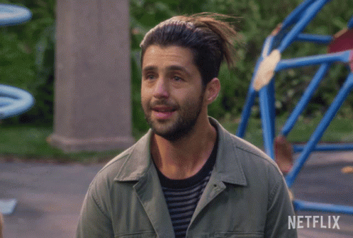 A Man Says I 'M Not Crying In Front Of A Netflix Logo GIF