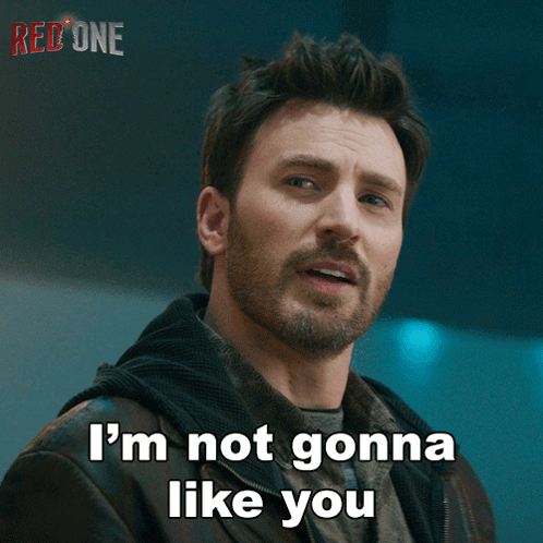 A Man Says I 'M Not Gonna Like You In Front Of A Red One Logo GIF