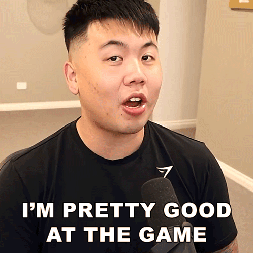 A Man Says I 'M Pretty Good At The Game In A Black Shirt GIF