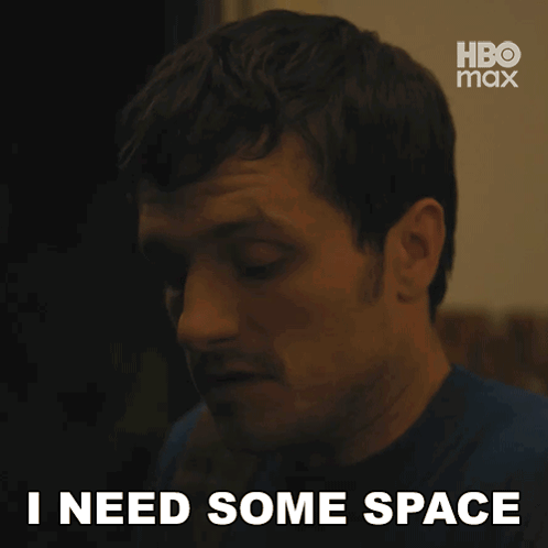 A Man Says " I Need Some Space " While Looking Down GIF