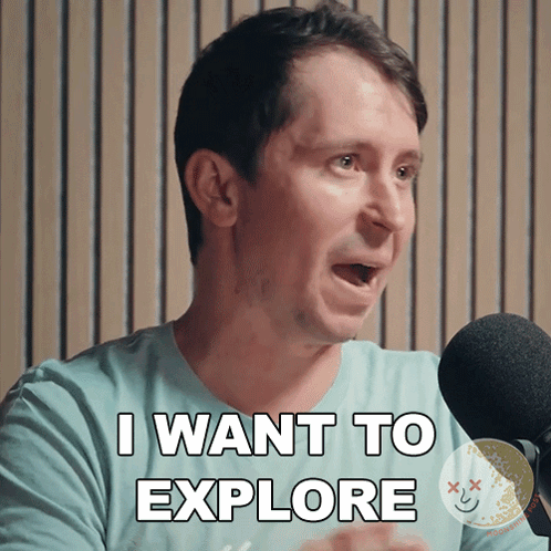 A Man Says I Want To Explore While Talking Into A Microphone GIF
