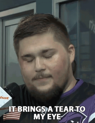 A Man Says It Brings A Tear To My Eye In Front Of A Microphone GIF