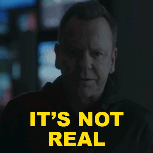 A Man Says It 'S Not Real In Yellow GIF