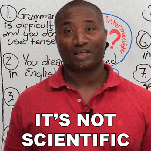 A Man Says It 'S Not Scientific In Front Of A White Board GIF