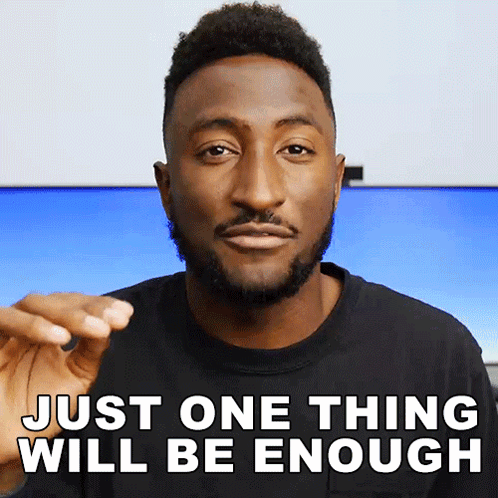 A Man Says Just One Thing Will Be Enough In A Black Shirt GIF