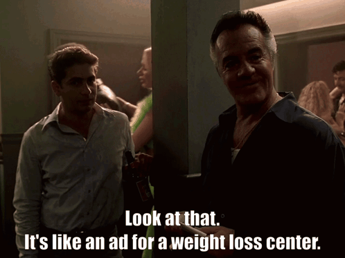 A Man Says Look At That It 'S Like An Ad For Weight Loss Center GIF