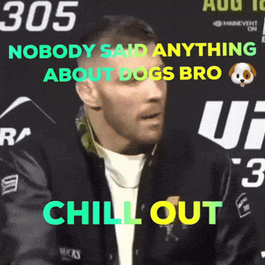 A Man Says Nobody Said Anything About Dogs Bro GIF