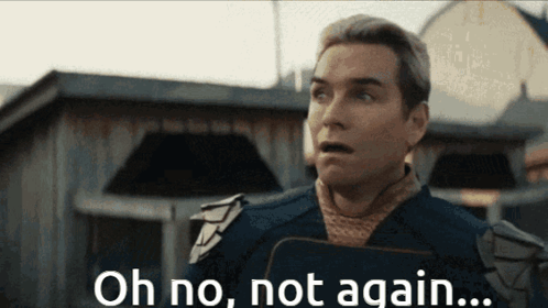 A Man Says Oh No Not Again While Holding A Piece Of Paper GIF