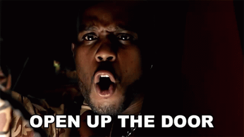 A Man Says Open Up The Door In A Video GIF