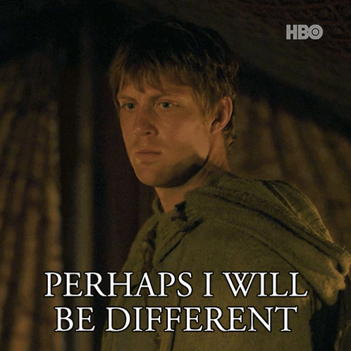 A Man Says Perhaps I Will Be Different With A Hbo Logo In The Background GIF