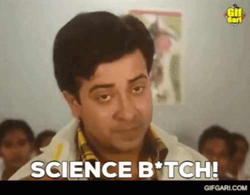 A Man Says " Science B * Tch " In Front Of A Crowd GIF