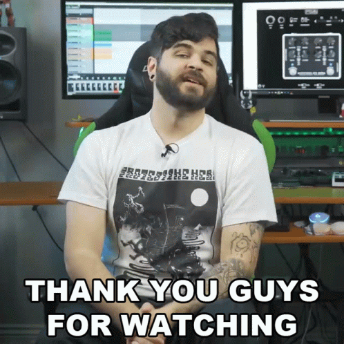 A Man Says Thank You Guys For Watching While Wearing A White Shirt GIF