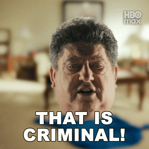 A Man Says " That Is Criminal " In A Hbo Max Ad GIF