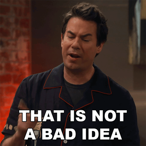 A Man Says That Is Not A Bad Idea While Pointing At Something GIF