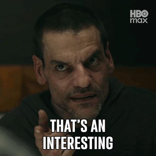 A Man Says That 'S An Interesting While Pointing GIF