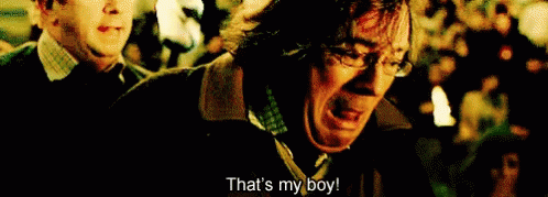 a man says that 's my boy in a crowded room