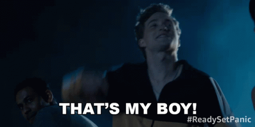 A Man Says " That 'S My Boy " While Looking Up GIF