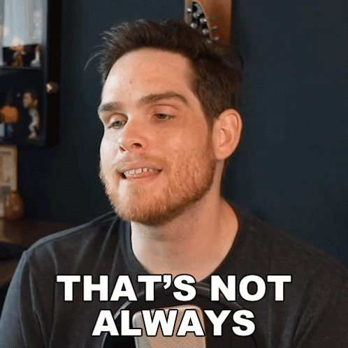 A Man Says That 'S Not Always While Wearing A Black Shirt And Tie GIF