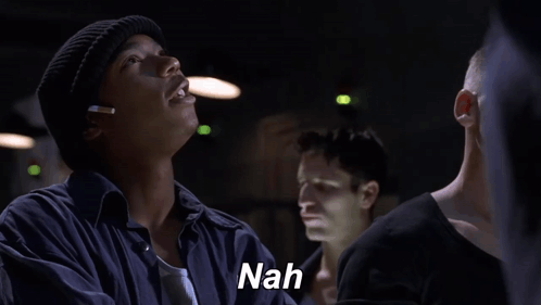 A Man Says " That 'S Not What I 'M Gonna Do " In A Dark Room GIF