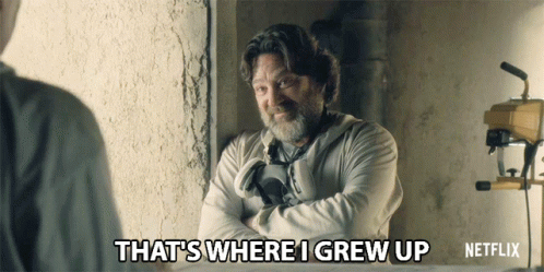 A Man Says That 'S Where I Grew Up In A Netflix Advertisement GIF