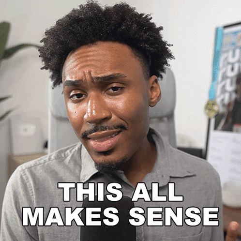 A Man Says This All Makes Sense In Front Of A Chair GIF
