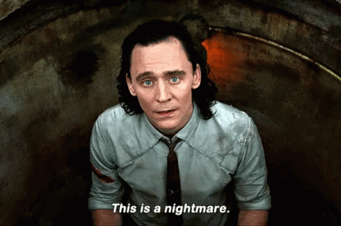 A Man Says This Is A Nightmare While Looking Up GIF