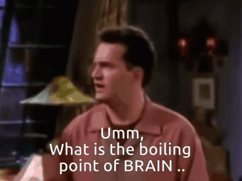A Man Says " Umm What Is The Boiling Point Of Brain " In Front Of A Lamp GIF