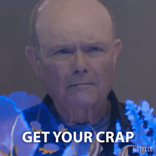 A Man Says We 'Re Going Home In Front Of A Blue Background GIF