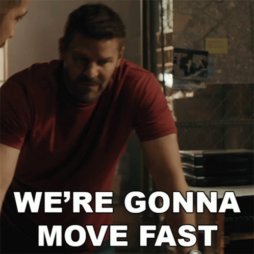 A Man Says " We 'Re Gonna Move Fast " In Front Of A Window GIF